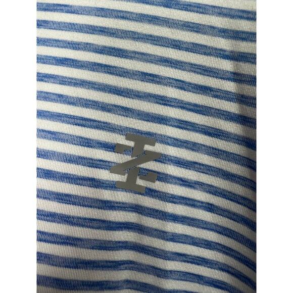 Izod Golf With Stretch Men's Polo Blue White Stripes Large - Picture 4 of 10